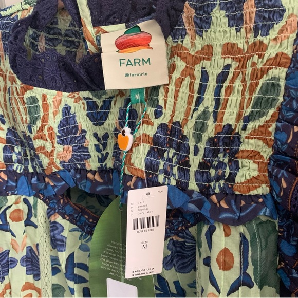 Women’s Farm Rio keyhole Ruffle Top Sz Med - Picture 6 of 12